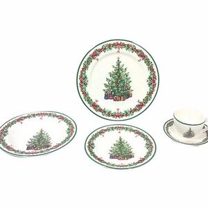 Vintage  Christmas Dishes Christopher Radko 5 Piece Setting